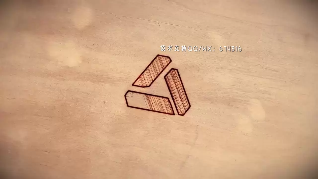 现代企业木制牌标志AE模板视频下载(含音频)