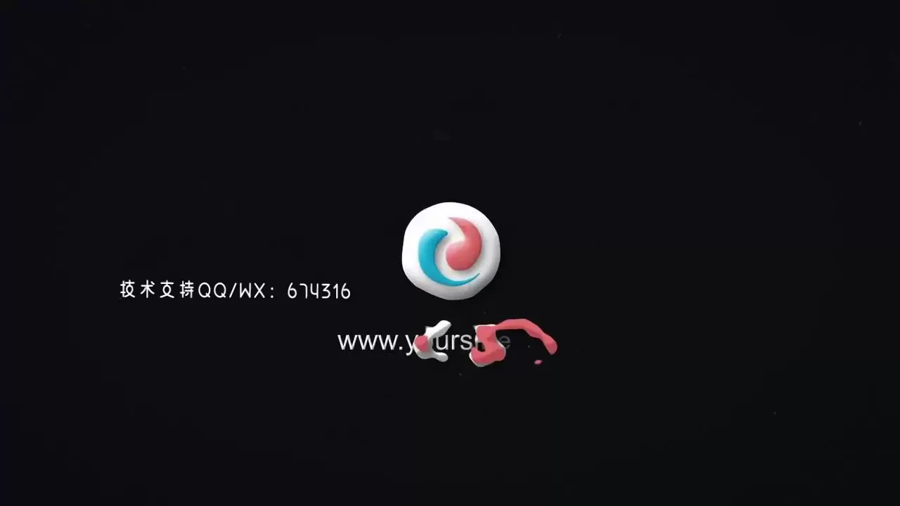 简洁干净流畅的的时尚液体文字标志LOGO展示AE模板视频下载(含音频)