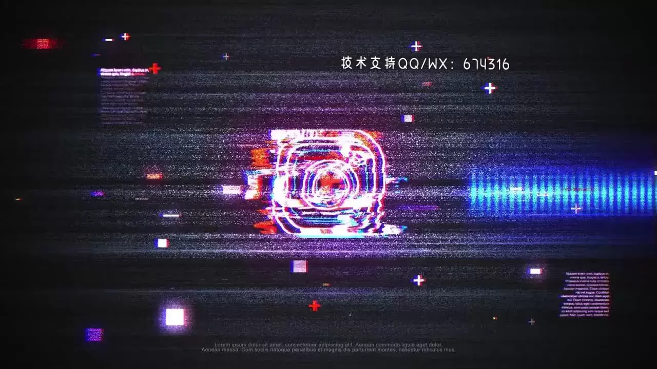 缩略图时尚的信号干扰和扭曲效果展示LOGO标志AE模板视频下载(含音频)