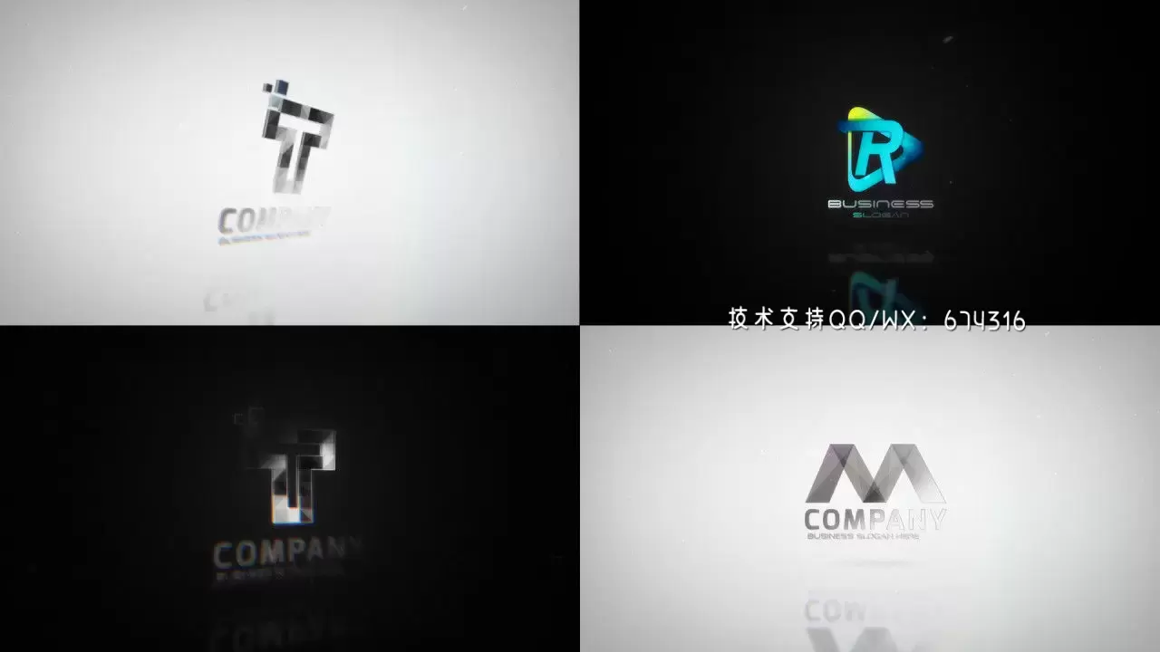 6个精美动画LOGO标志显示AE模板视频下载