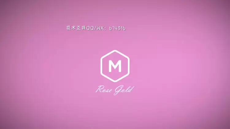 简洁的玫瑰金LOGO标志AE模板视频下载(含音频)