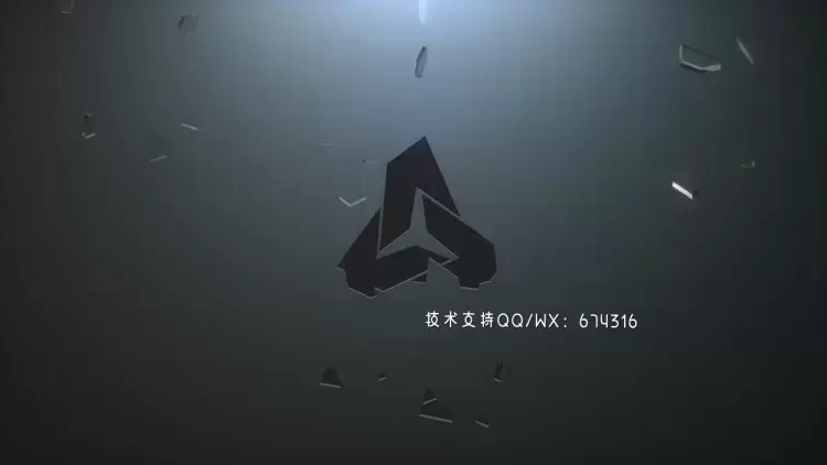 浮动玻璃碎片LOGO标志AE模板视频下载(含音频)