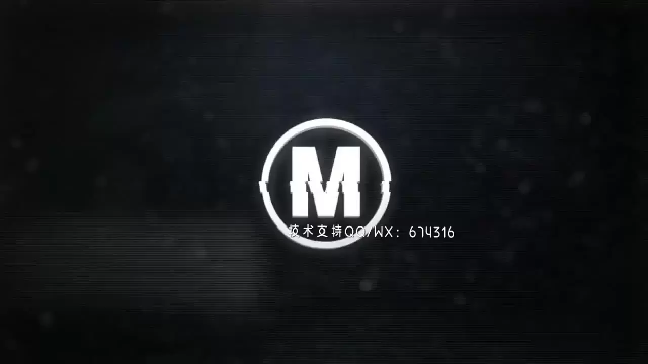 公司Glitch标志AE模板视频下载