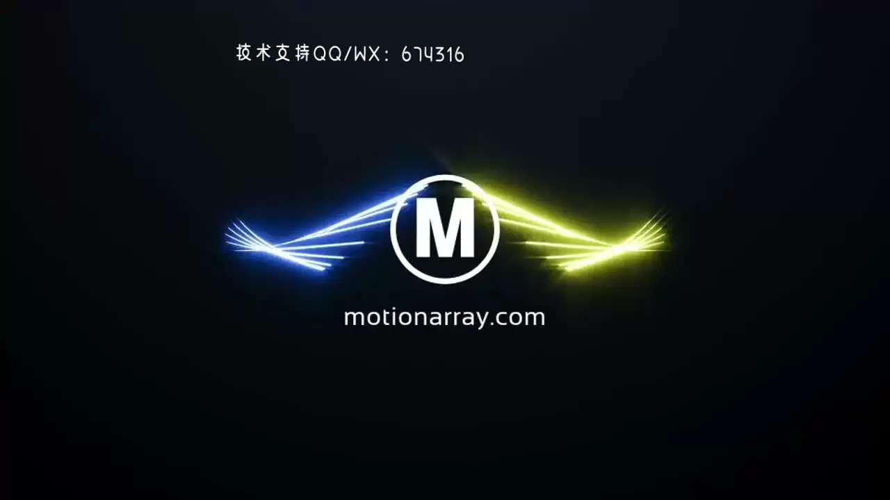 能量元素发光的霓虹灯Logo图标AE模板视频下载