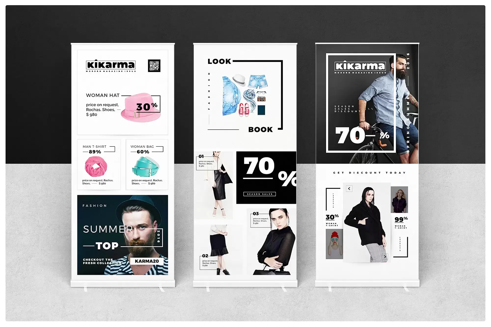 时尚的易拉宝 X展架设计模板 Fashion Banner下载