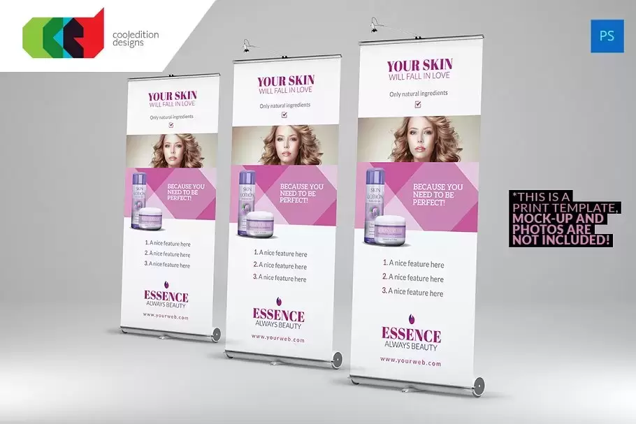 美容护理易拉宝模版 Beauty Care – Roll-Up Banner 2下载
