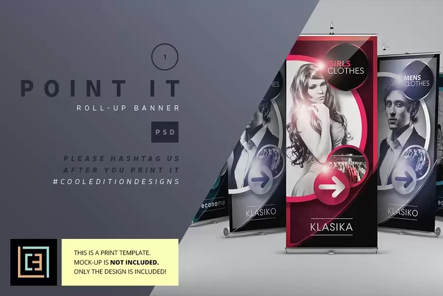 时尚的易拉宝模版 Point It – Roll-Up Banner 1下载