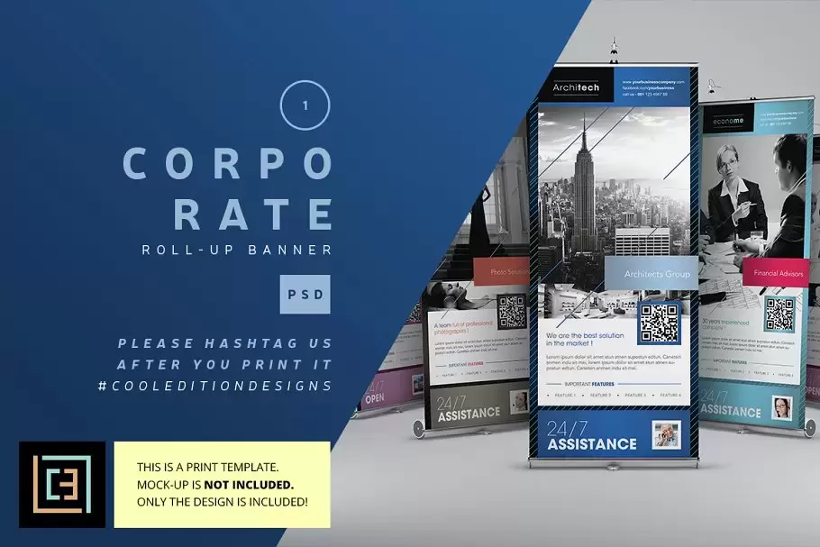 企业易拉宝模板 Corporate Roll-Up Banner 1下载