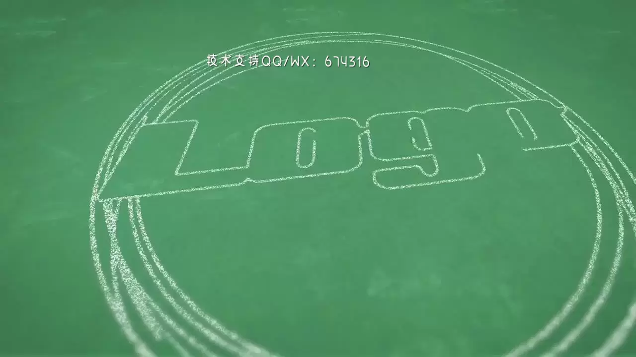 追踪显示轮廓的黑板LOGO标志AE模板视频下载