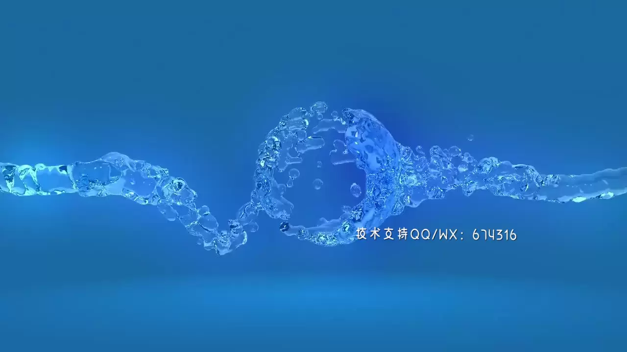 漂亮的动态动画水LOGO标志AE模板视频下载