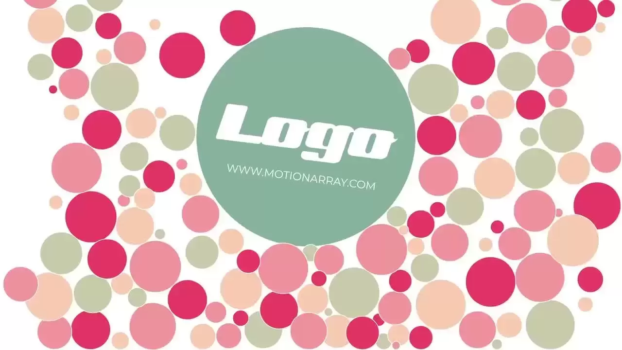 各种不同大小的彩色球LOGO标志AE模板视频下载(含音频)