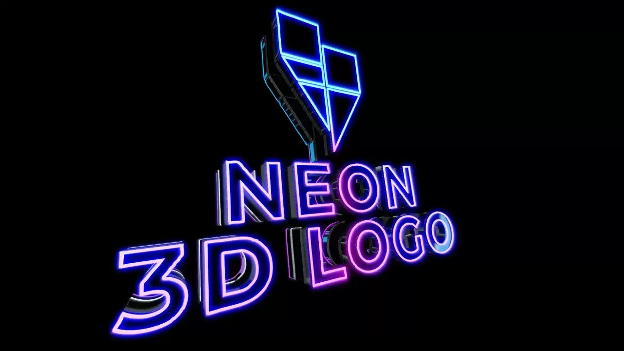 霓虹灯3DLOGO标志显示AE模板视频下载