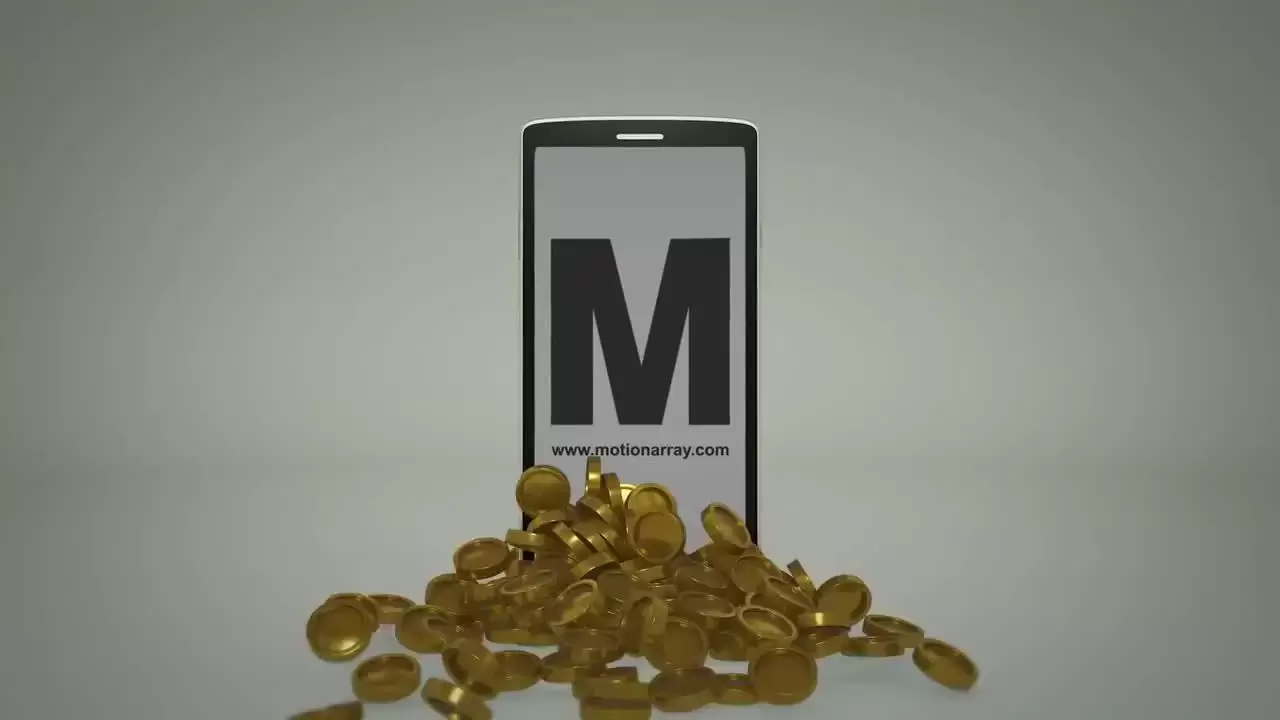 缩略图3d手机金币LOGO标志显示AE模板视频下载(含音频)