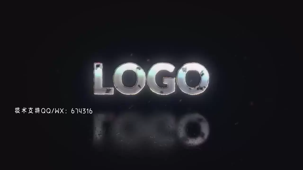 充满活力的广告动画笔触LOGO标志显示AE模板视频下载