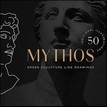 缩略图希腊神话人物雕塑线条插图PNG免抠图