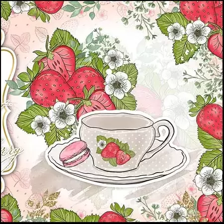 香甜的手绘水彩草莓水果PNG免抠图剪贴画