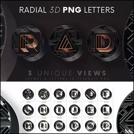 缩略图26个逼真的3D装饰英文字母PNG免抠图