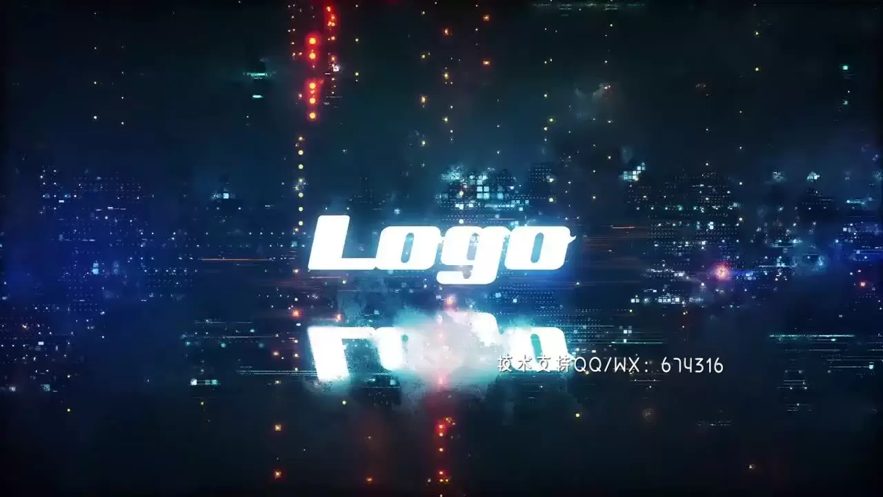 缩略图未来派设计数字科幻高科技LOGO标志展示AE模板视频下载(含音频)