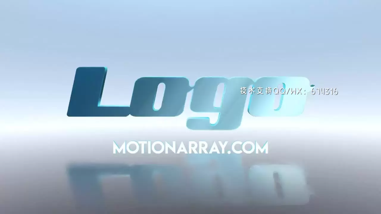 动态动画3DLOGO标志显示AE模板视频下载(含音频)