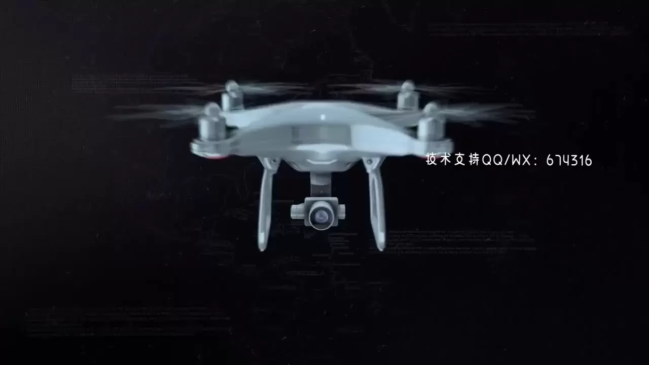 动态3D无人机LOGO标志AE模板视频下载(含音频)