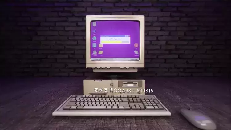 旧计算机故障LOGO标志介绍PR模板视频下载(含音频)插图