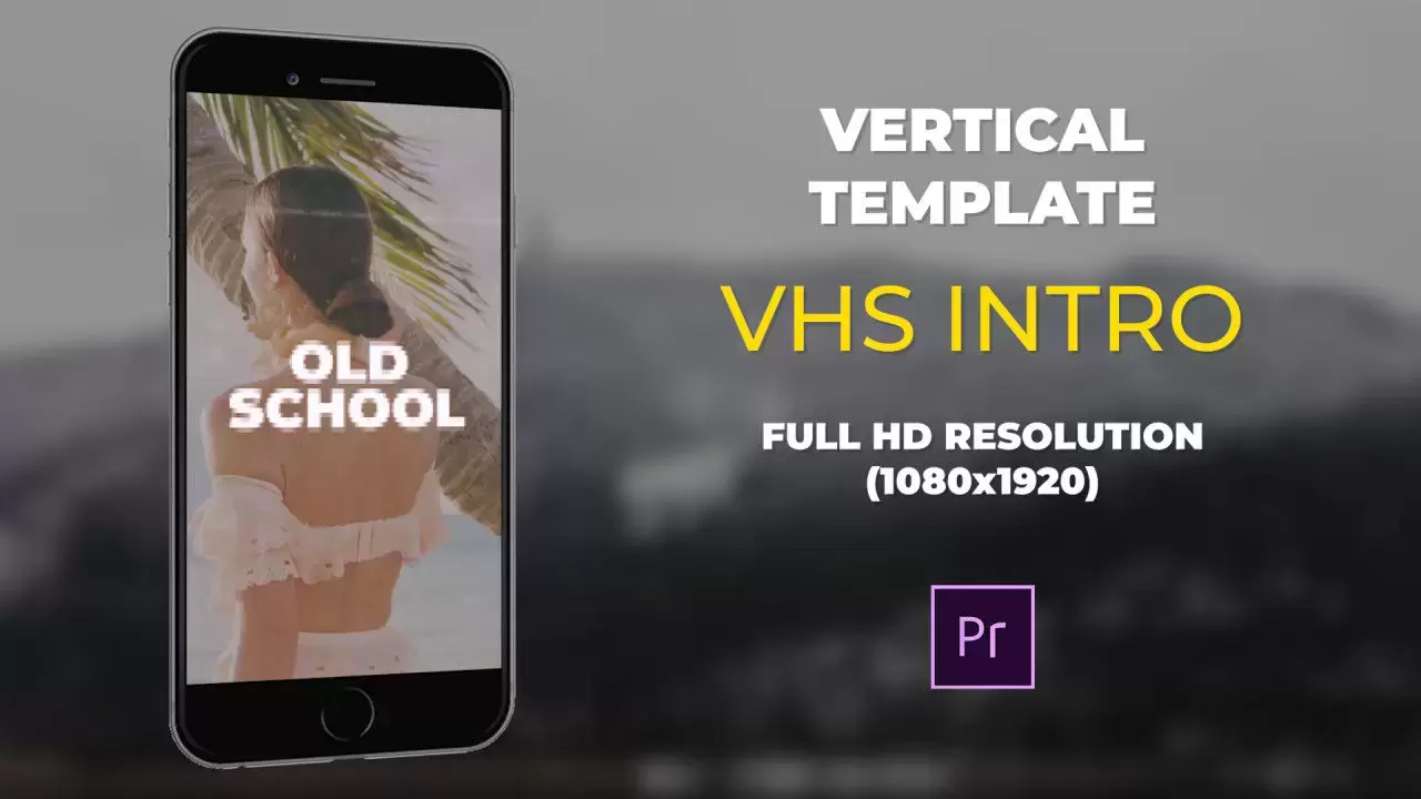 VHS垂直动画开场PR模板视频下载(含音频)插图