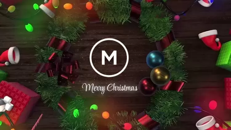 圣诞节独特的标志揭晓PR模板视频下载(含音频)插图