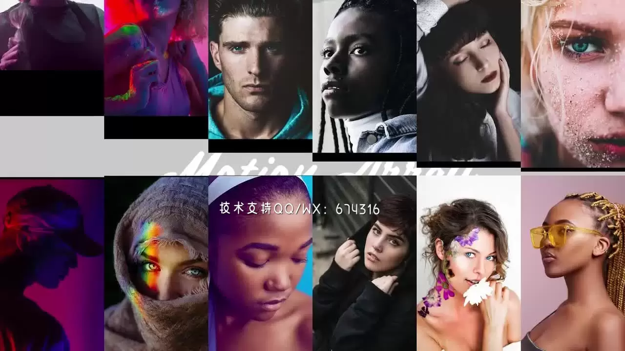 照片组合翻转logo展示pr模板视频下载(含音频)插图