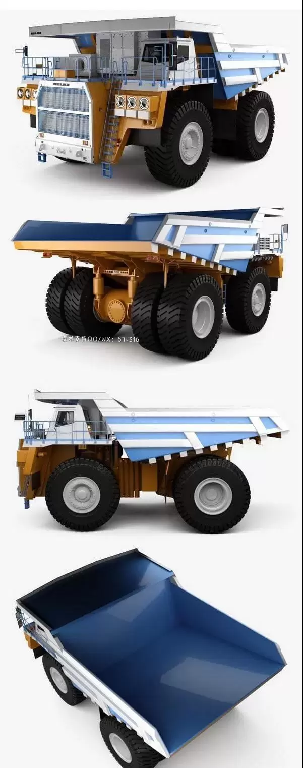 别拉斯 BelAZ 75603 自动倾卸卡车 2012 汽车3D模型下载 (MAX,3DS,FBX,OBJ,C4D,LWO)插图