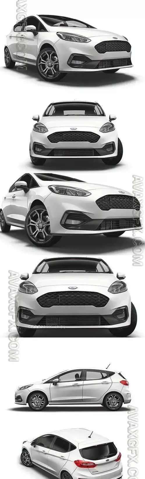 福特嘉年华 5d 2021 小汽车3D模型下载 (MAX,OBJ,FBX,3DS,C4D)插图