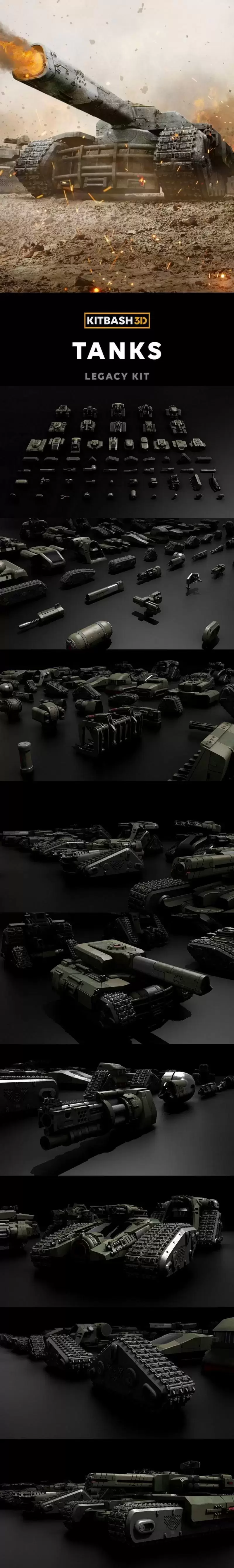 4.28GB的C4D+Blender必备可拆分式高级坦克3D套装模型大包下载（C4D,Blend,FBX,OBJ）插图