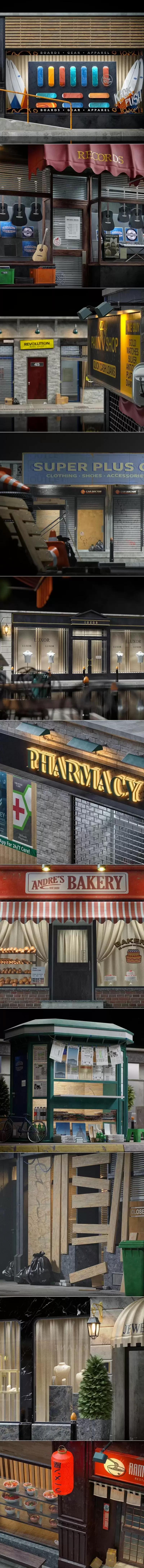 11GB+的 C4D&Blender必备的多种商店店铺3D场景模型下载(C4D,Blend,FBX,OBJ)插图1 11GB+的 C4D&Blender必备的多种商店店铺3D场景模型下载(C4D,Blend,FBX,OBJ)插图1