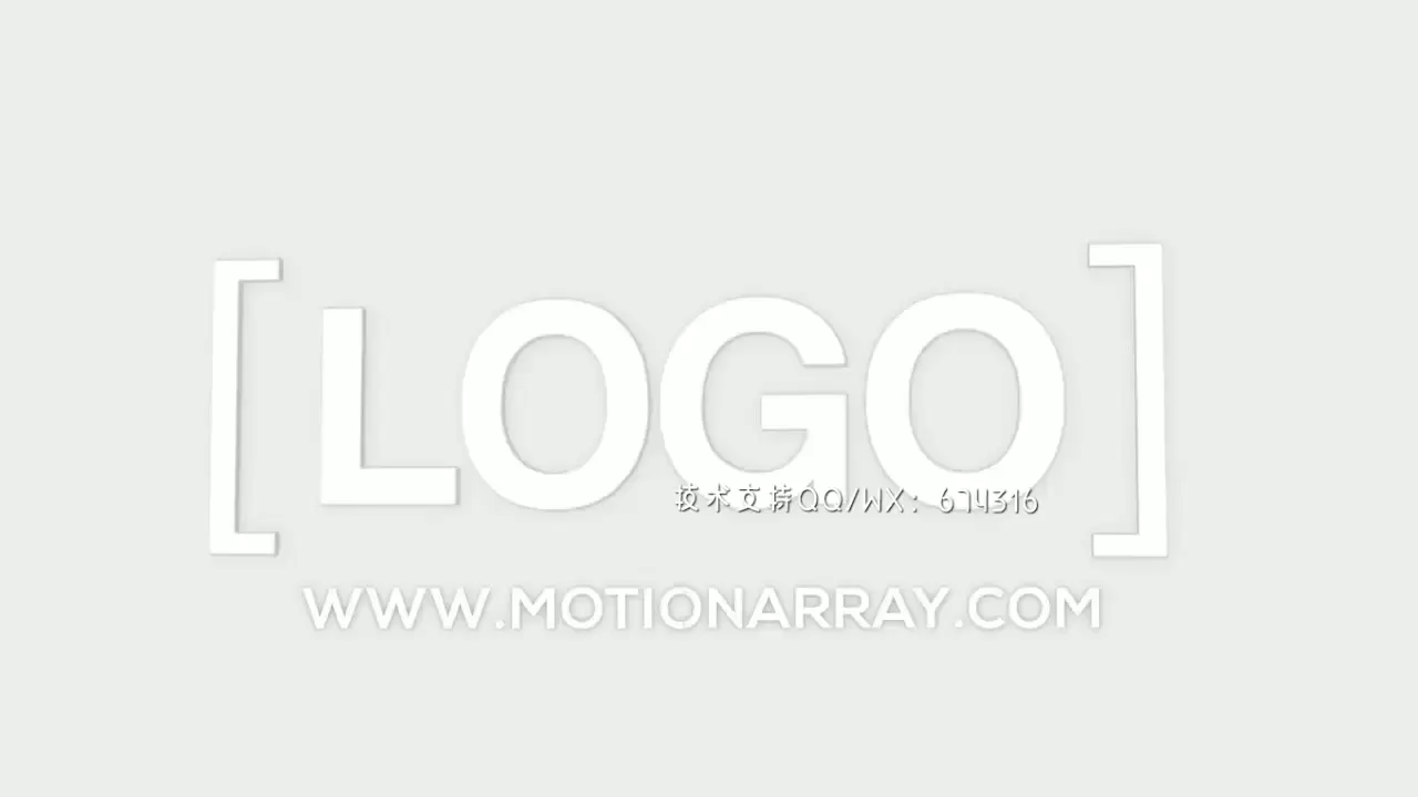 干净的3DLOGO标志AE模板视频下载(含音频)