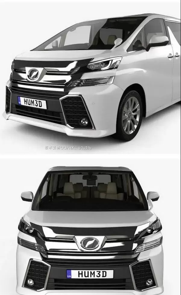 丰田埃尔法Vellfire Aero with HQ interior 2015 MVP商务汽车3D模型下载 (MAX,3DS,FBX,OBJ,C4D,LWO,TEX)插图