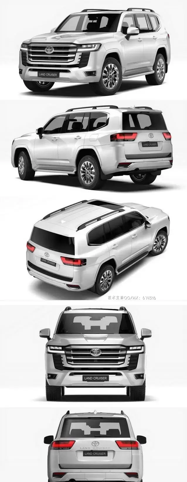 丰田陆地巡洋舰路霸Land Cruiser 2022越野车汽车3D模型下载 (C4D,fbx,obj)插图