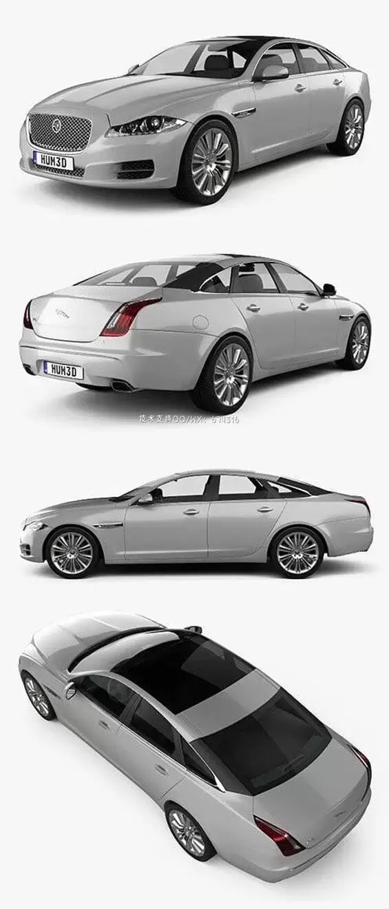捷豹 XJ 2010轿车汽车3D模型下载 (MAX,3DS,FBX,OBJ,C4D,LWO)插图