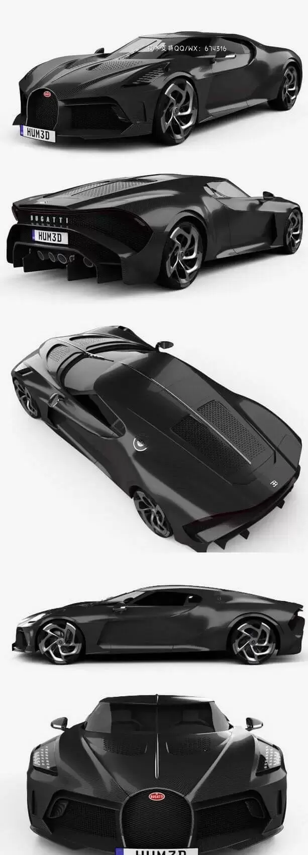 布加迪 La Voiture Noire 2019 超级豪华跑车3D模型下载(Blend,OBJ,FBX,MAX,C4D)插图 布加迪 La Voiture Noire 2019 超级豪华跑车3D模型下载(Blend,OBJ,FBX,MAX,C4D)插图