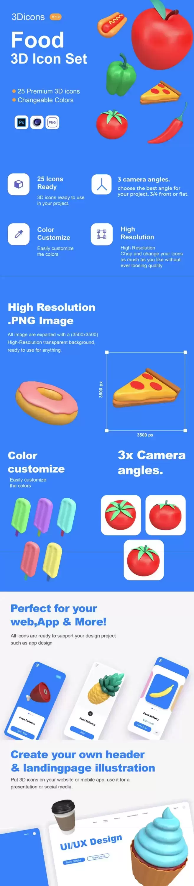 C4D卡通风格食物3D图标集模型下载(C4D)插图 C4D卡通风格食物3D图标集模型下载(C4D)插图