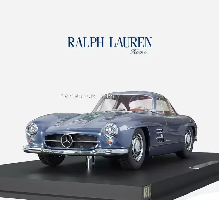 梅赛德斯奔驰 300SL Coupe限量版3D装饰品模型下载 (MAX,3DS,FBX,OBJ,C4D,LWO,TEX)插图