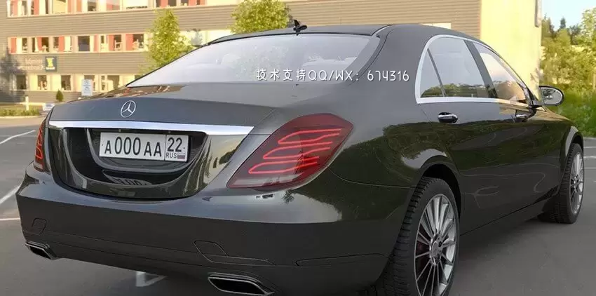 奔驰 W222 2014 汽车3D模型下载 (MAX,3DS,FBX,OBJ,C4D,LWO,TEX)插图1
