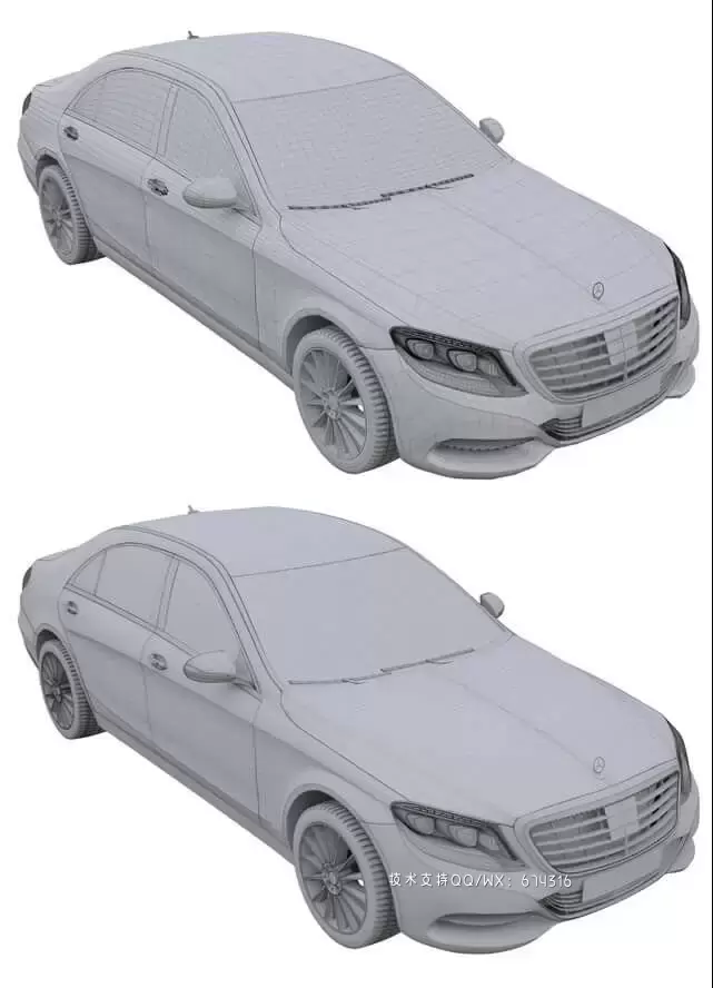 奔驰 W222 2014 汽车3D模型下载 (MAX,3DS,FBX,OBJ,C4D,LWO,TEX)插图6