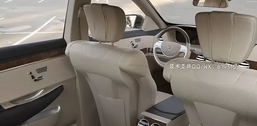 奔驰 W222 2014 汽车3D模型下载 (MAX,3DS,FBX,OBJ,C4D,LWO,TEX)插图5