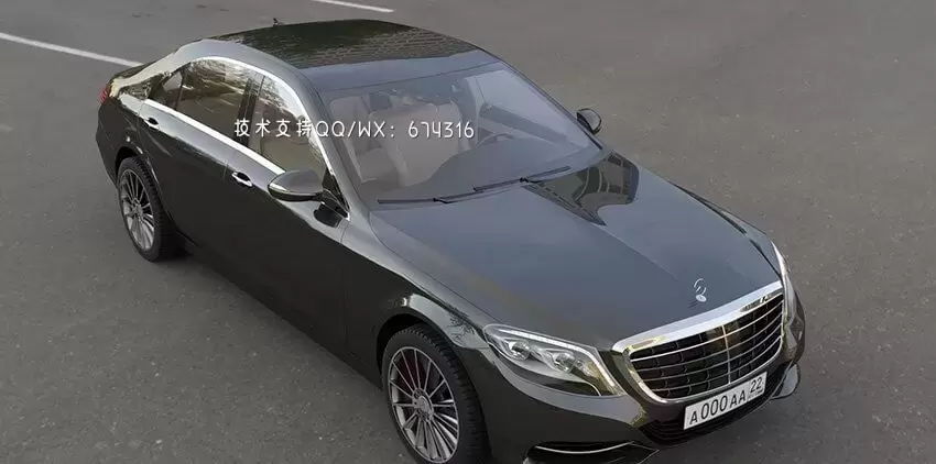 奔驰 W222 2014 汽车3D模型下载 (MAX,3DS,FBX,OBJ,C4D,LWO,TEX)插图
