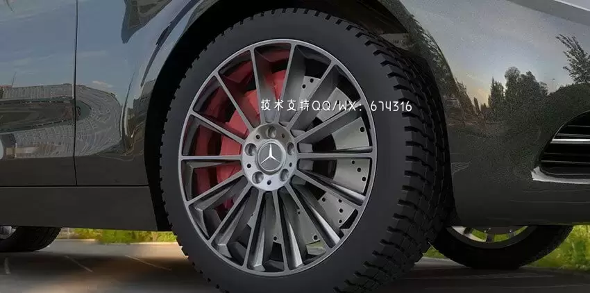 奔驰 W222 2014 汽车3D模型下载 (MAX,3DS,FBX,OBJ,C4D,LWO,TEX)插图3