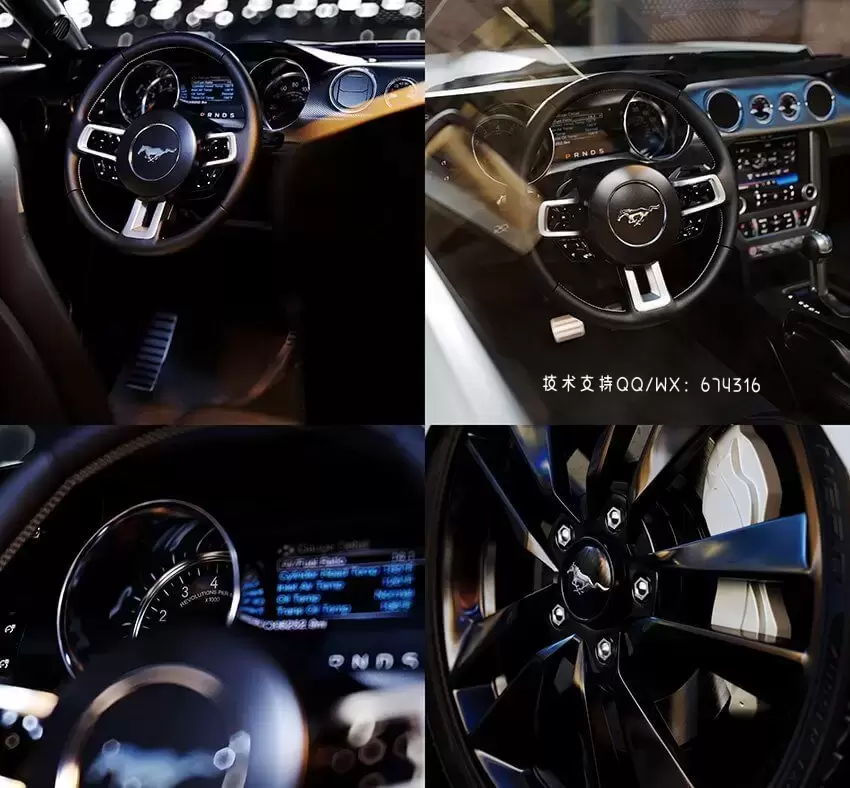 少有的含驾驶室元素高清的福特野马GT跑车汽车3D模型下载 (MAX,3DS,FBX,OBJ,C4D,LWO,TEX)插图1