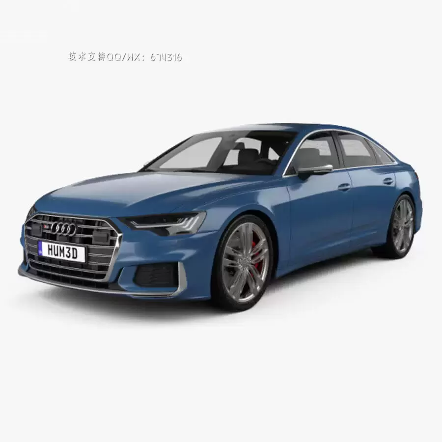 奥迪 S6 Sedan C8 2019 轿车汽车3D模型下载 (FBX,OBJ,MAX,C4D)插图1