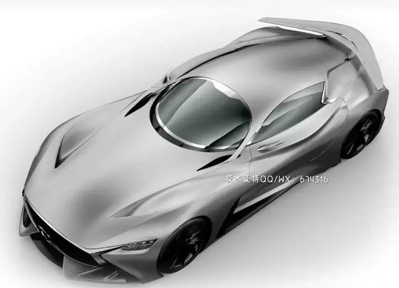 英菲尼迪 Vision Gran Turismo 2014 概念跑车汽车3D模型 (MAX,3DS,FBX,OBJ,C4D,LWO,TEX)下载