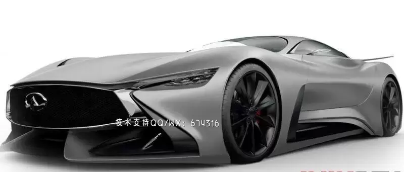 英菲尼迪 Vision Gran Turismo 2014 概念跑车汽车3D模型 (MAX,3DS,FBX,OBJ,C4D,LWO,TEX)下载