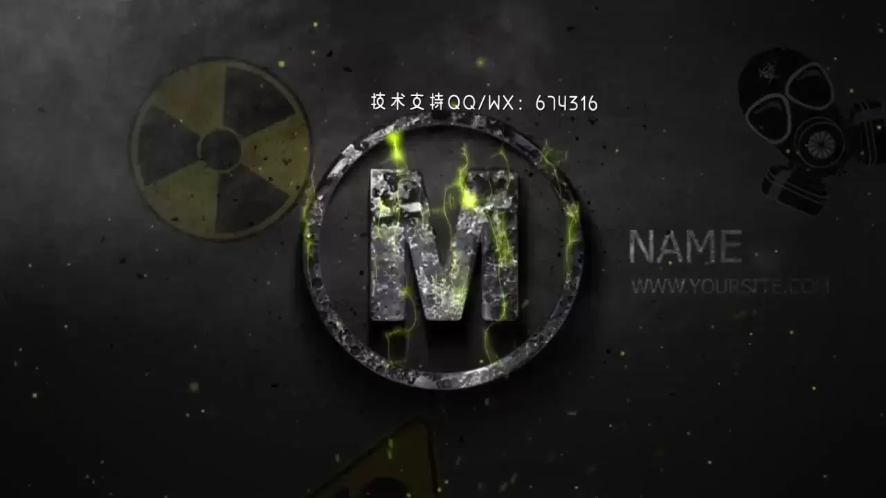黑暗毒气效果logo展示动画AE模板视频下载(含音频)