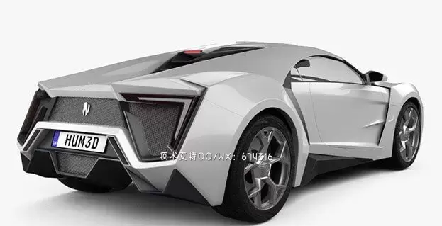 莱坎超级跑车 W Motors Lykan HyperSport 2012 汽车3D模型下载 (MAX,3DS,FBX,OBJ,C4D,LWO)